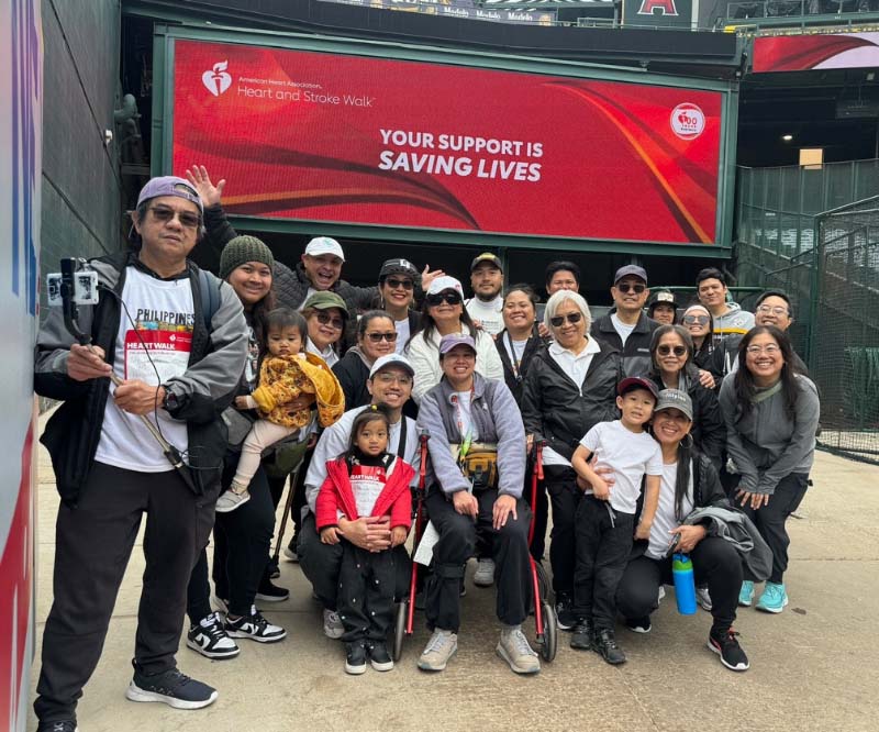 Precious Guan (center) with friends and family at the 2024 Orange County Heart Walk. (Photo courtesy of Precious Guan)