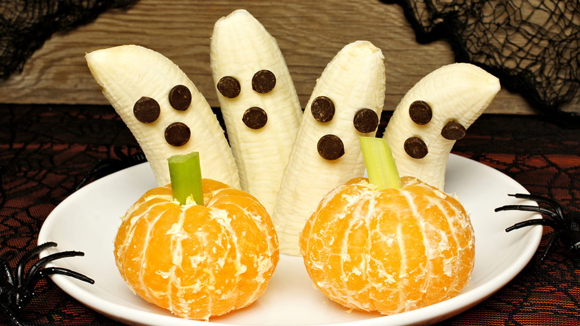 Banana Ghosts and Orange Halloween Treats