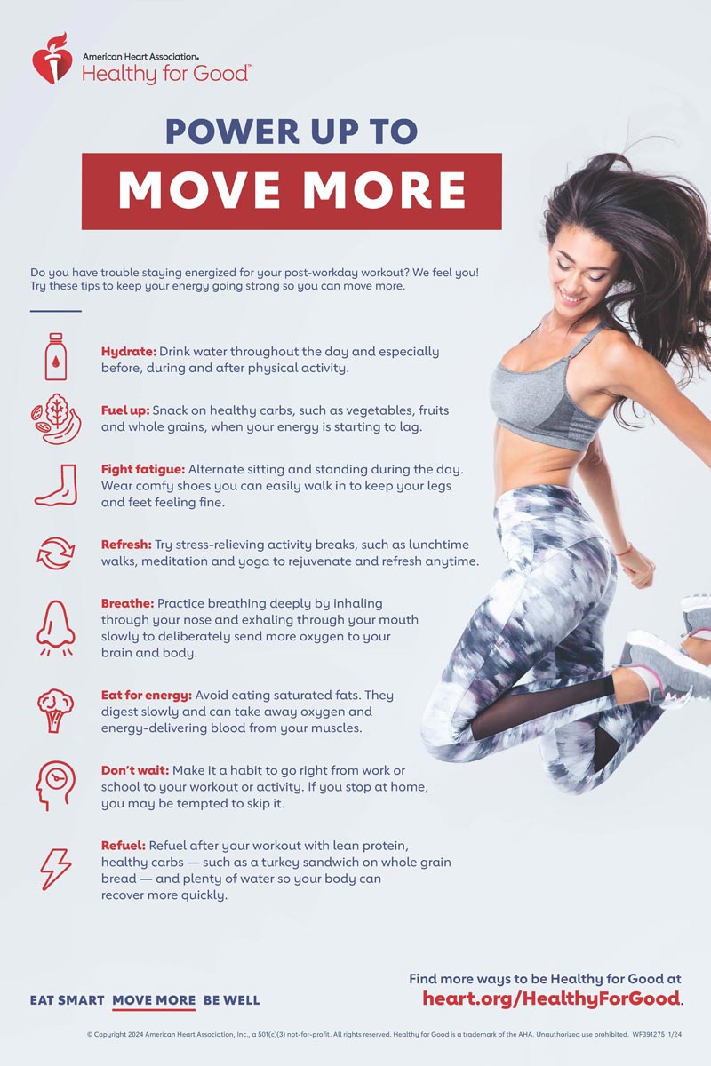 Boost energy for workouts