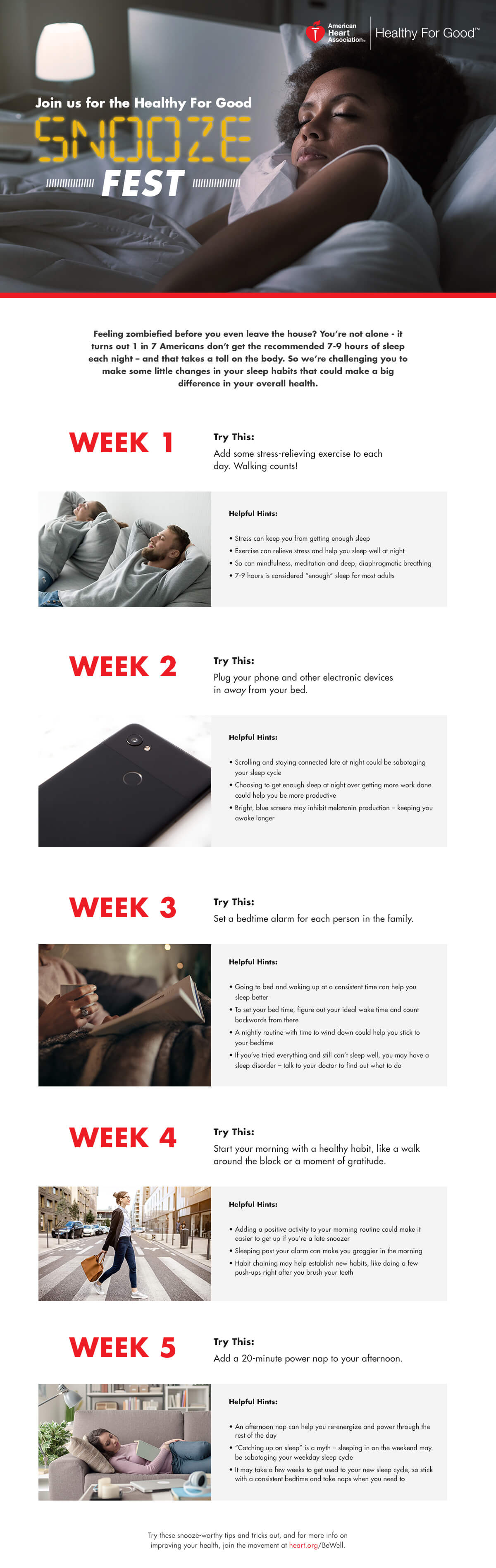 Snoozefest Sleep Challenge Infographic