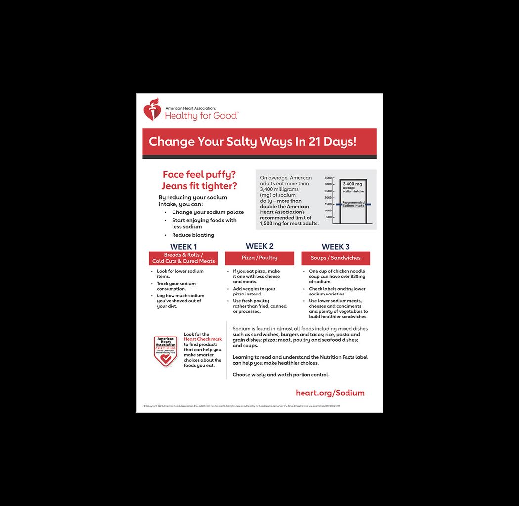 Sodium Swap - Change your salty ways in 21 days infographic