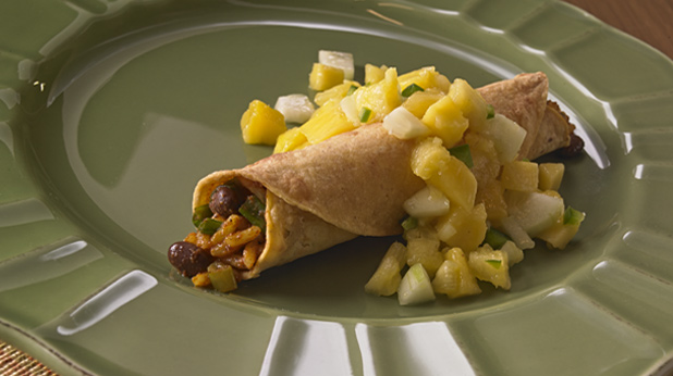 Baked Flautas with Mango Salsa