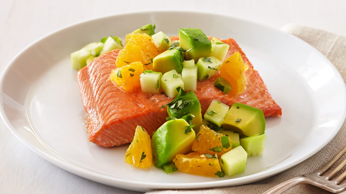 Oven-Roasted Salmon With Avocado Citrus Salsa