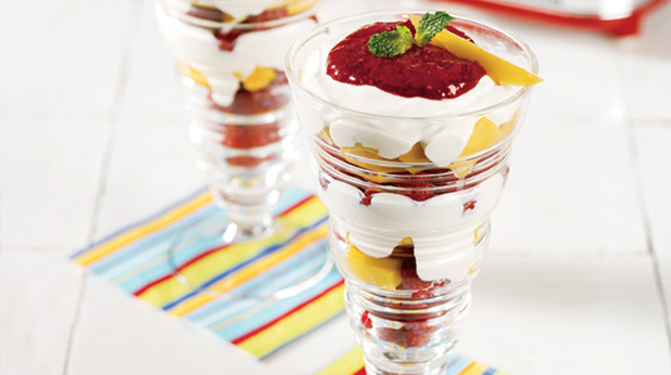 Raspberry Mango Breakfast Parfaits