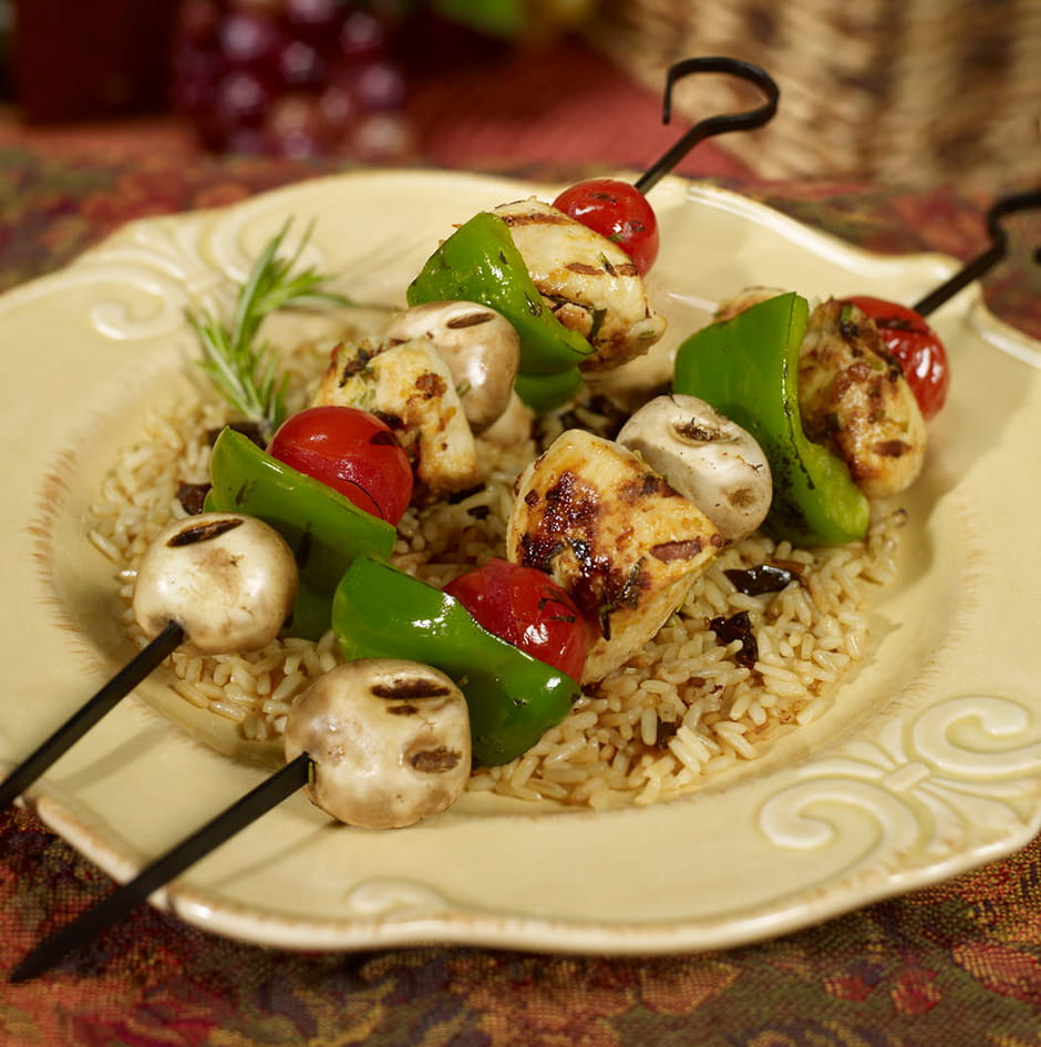 Tuscan Style Grilled Chicken Kebabs