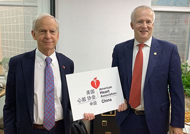 Past AHA president, Dr. Sidney C. Smith Jr., and Robert A. Harrington, AHA president