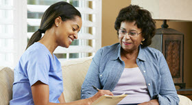 RAHF patient talking to nurse