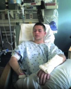 Photo of Cory Weissman in hospital