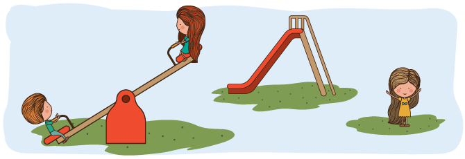 Illustration of kids playing on a playground