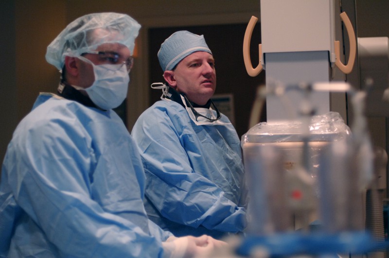 John Warner at work in the catheterization lab. (Photo courtesy UT Southwestern)