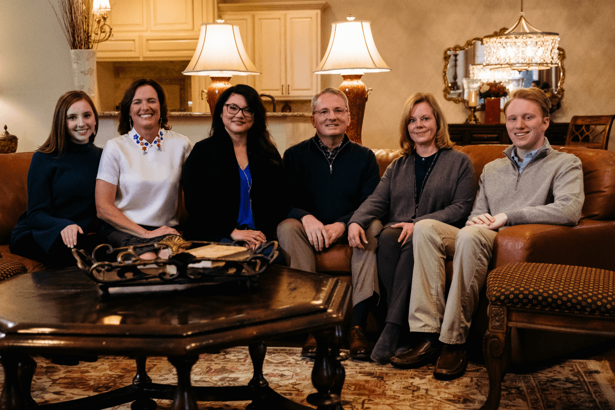 AHA president Dr. John Warner, center, with his lifesavers. From left: daughter Lauren Warner, Dr. Tia Raymond, Janie Garza, wife Lisa Warner and son Jacob Warner. (Photo by American Heart Association)