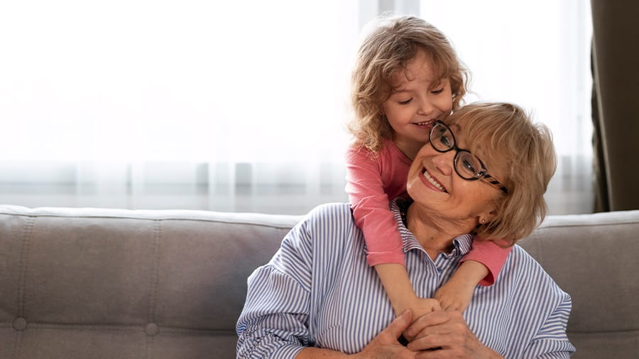 Grandmother and granddaughter