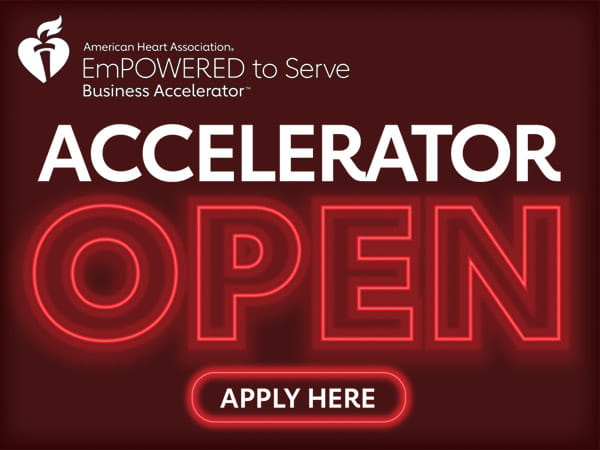 A digital graphic shows "accelerator" in bold white letters on top of "open" in the style of a red neon sign. The words "apply here" appear along the bottom. A digital graphic shows "accelerator" in bold white letters on top of "open" in the style of a red neon sign. The words "apply here" appear along the bottom.
