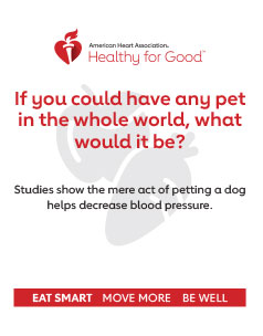 If you could have any pet in the whole world, what would it be? Studies show the mere act of petting a dog helps decrease blood pressure.