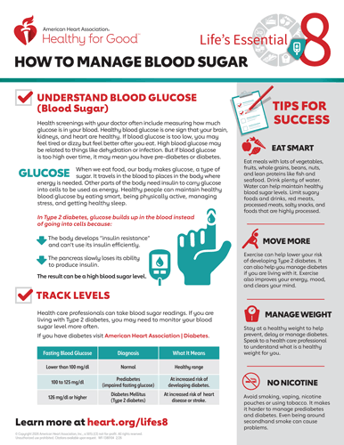 Life's Essential 8 - How to Manage Blood Sugar Fact Sheet | American Heart  Association