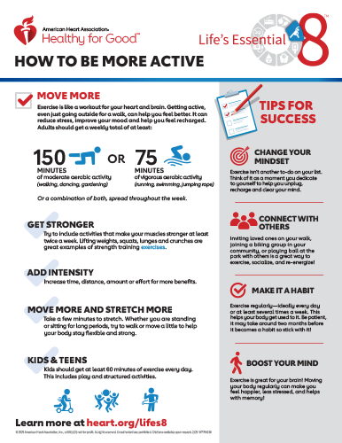 Life's Essential 8 - How to Be More Active Fact Sheet