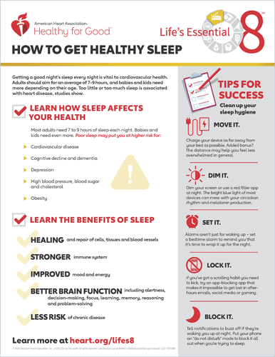Life's Essential 8 - How to Get Healthy Sleep Fact Sheet
