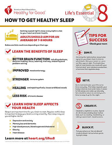 Life's Essential 8 - How to Get Healthy Sleep Fact Sheet