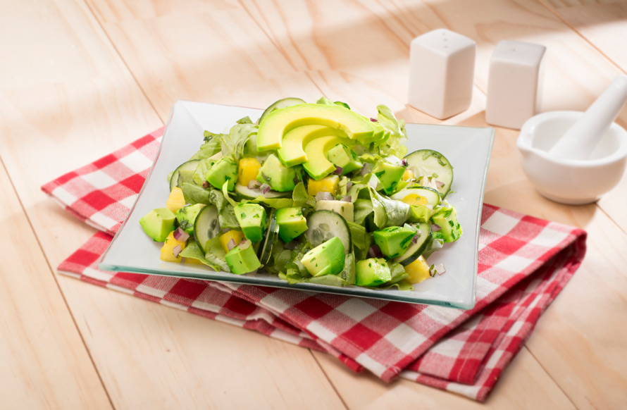 Pineapple, Cucumber, Avocado Salad with Cilantro Dressing American