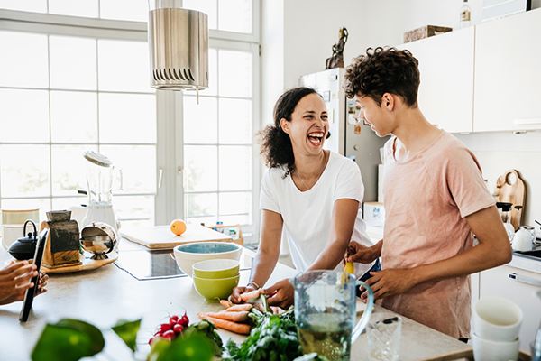 mother and son cooking in kitchen mother and son cooking in kitchen