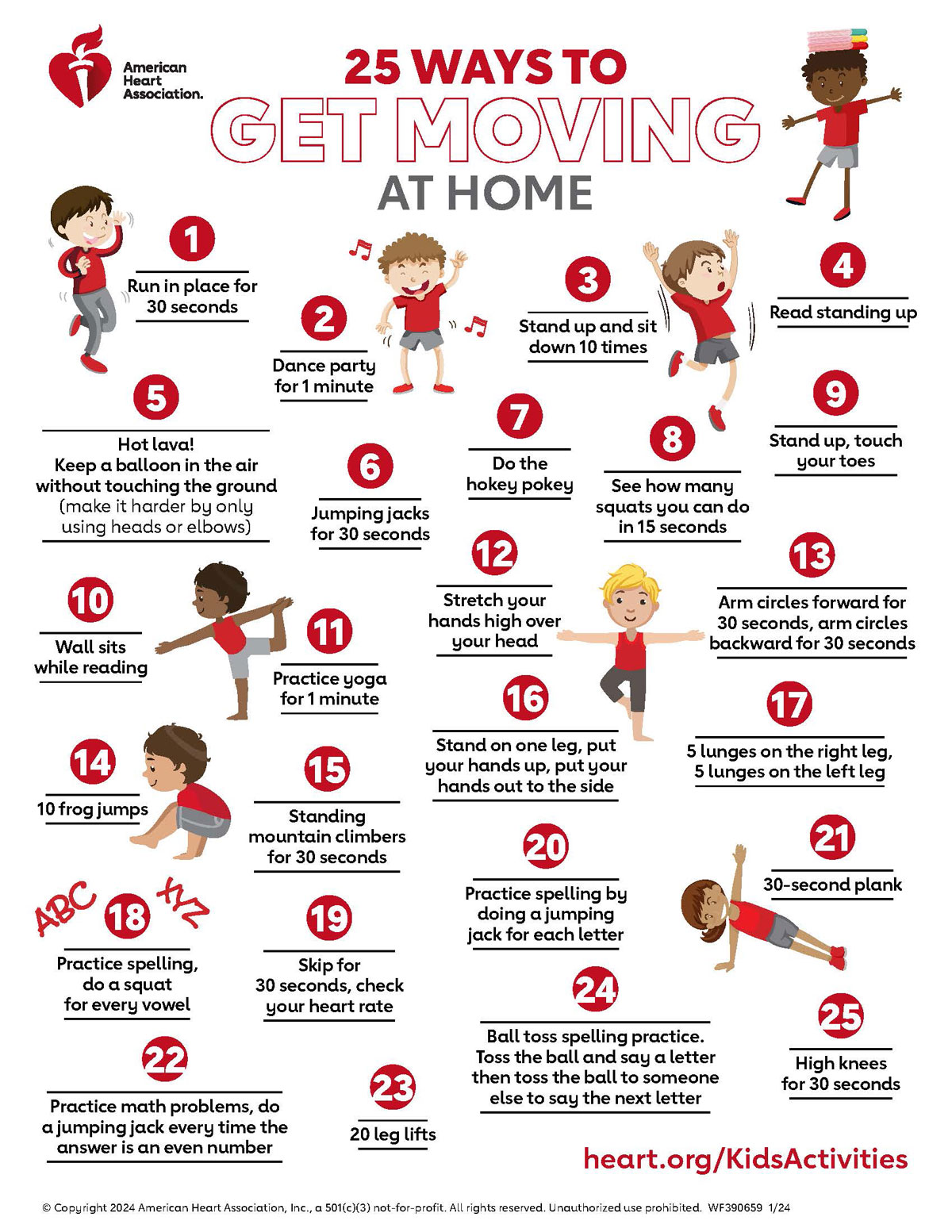 25 Ways to Get Moving at Home Infographic