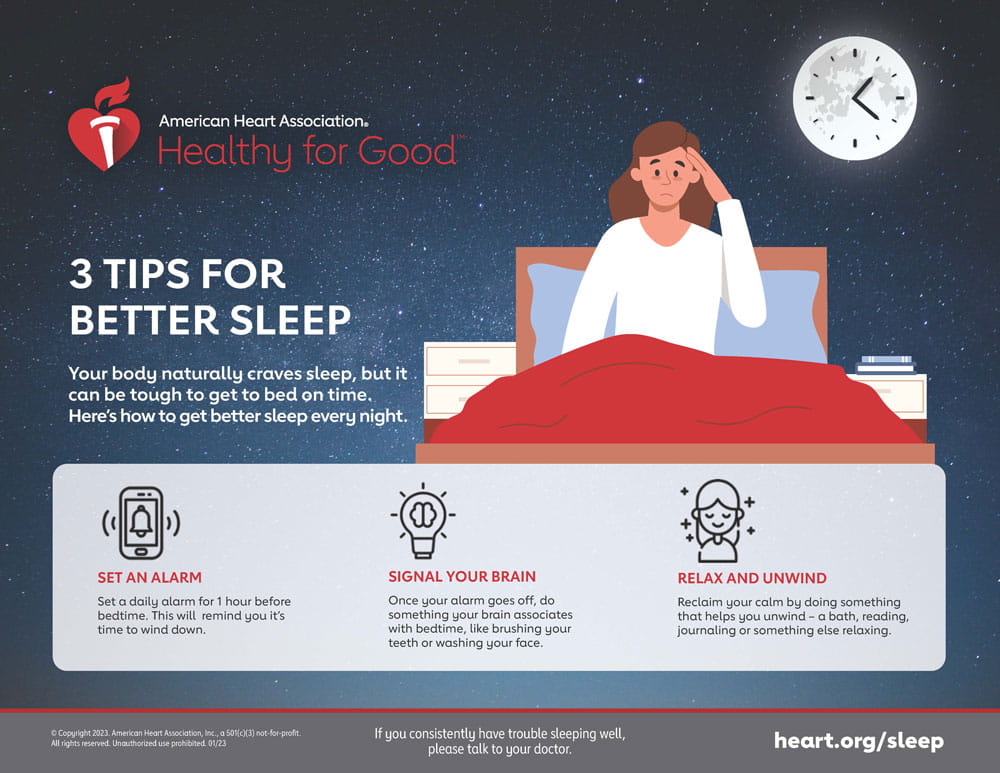 3 Tips for Better Sleep Infographic