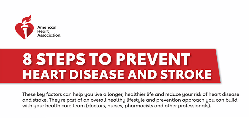 8 Steps to Prevent Heart Disease and Stroke Infographic