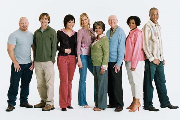 diverse group portrait standing