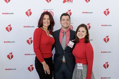 People wearing red
