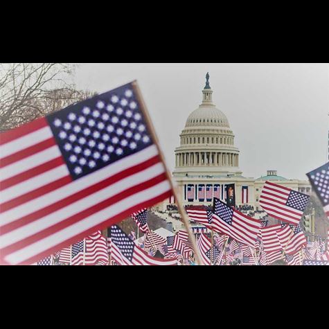 US Capitol with Flag