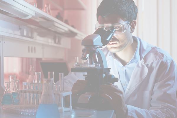 Male doing research in a laboratory
