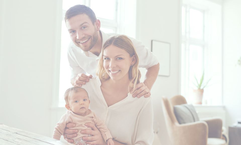 Mother, father and infant