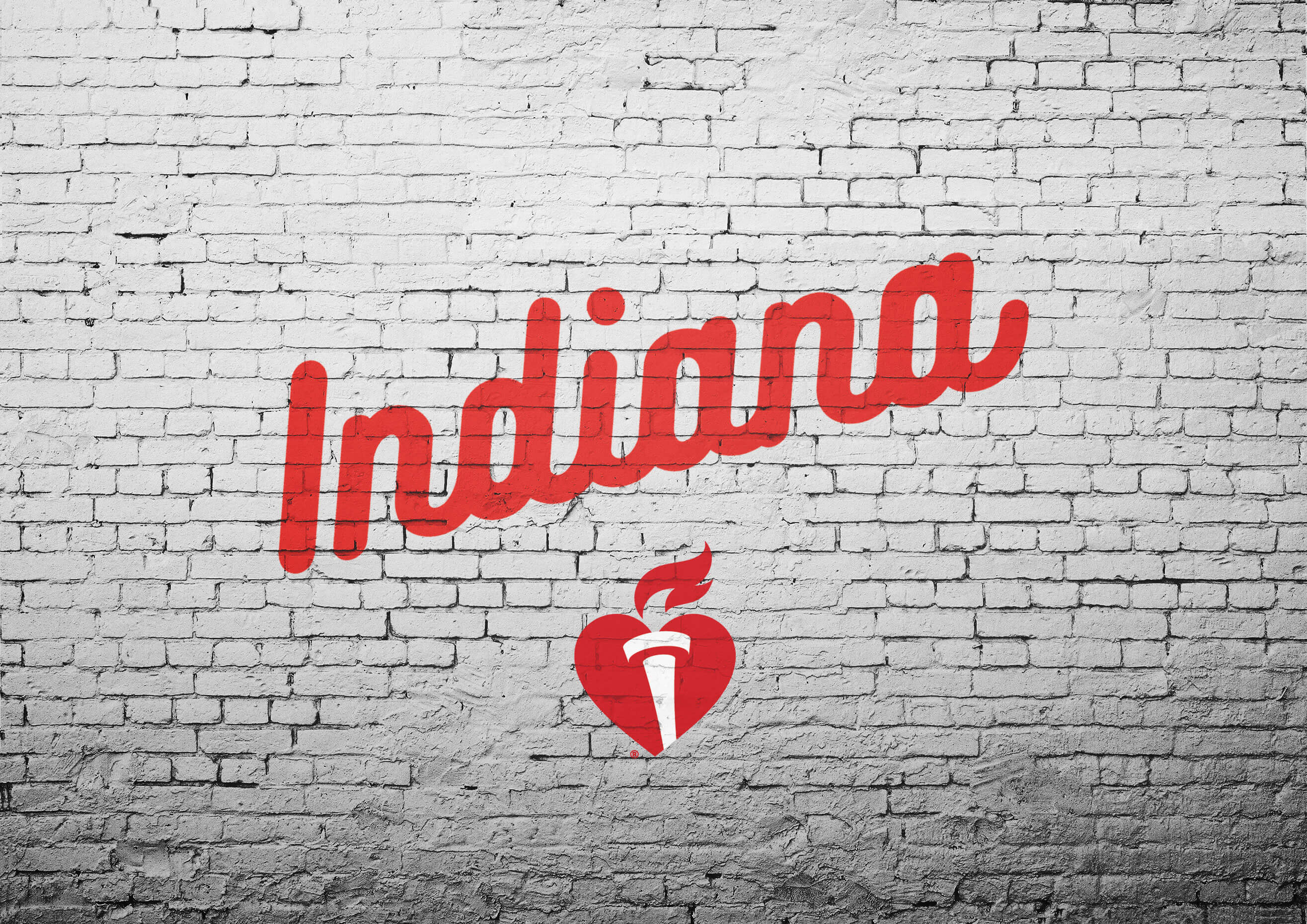 Indiana with Heart and Torch Logo