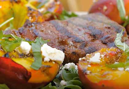 Beef Sirloin and Peaches