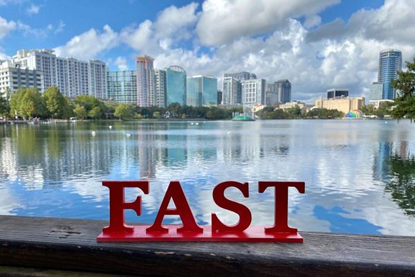 FAST letters in front of Lake Eola