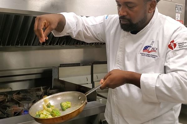 Chef N'Gai cooking