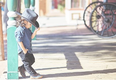 Child in Tucson Arizona wearing cowboy hat