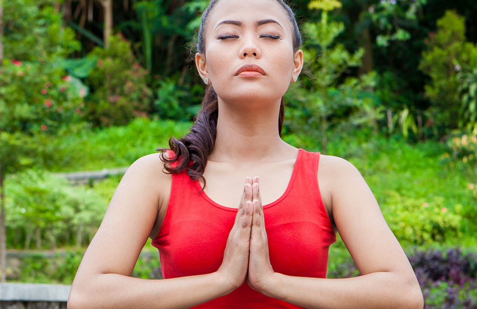 Meditating woman