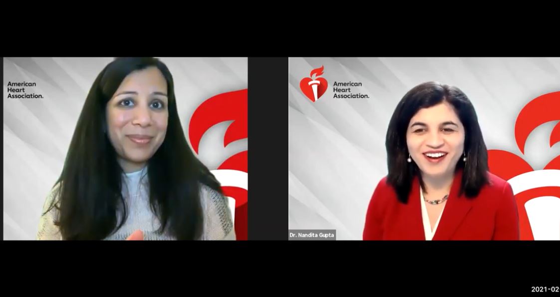 Two female doctors having a conversation about heart health via Zoom