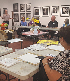 A group of stroke survivors learning to paint