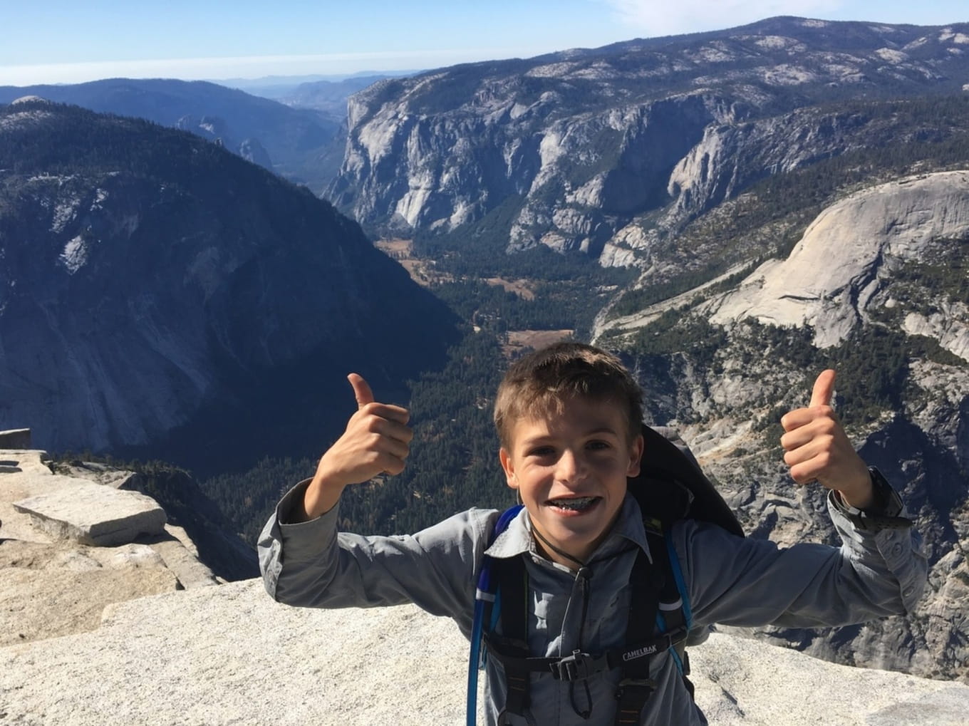 California Cayden M young boy smiling with thumbs up