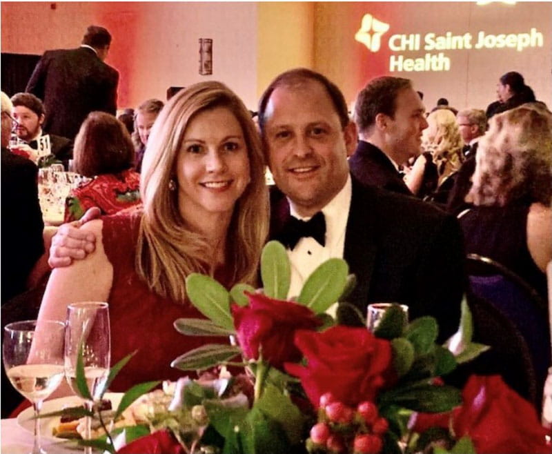 Carol Barr with her husband, U.S. Rep. Andy Barr, at the 2020 Central Kentucky Heart Ball. Rep. Barr has proposed legislation to improve understanding of who is at high risk from valvular heart disease. (Photo courtesy of Barr family)