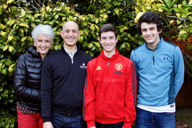 Chris Tsakalakis with his wife, Kath, and sons, Stefan and Matthew. (Photo by Savi Baveja)