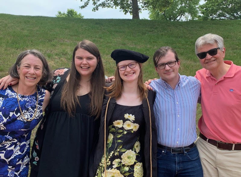 Doug Boyle (far right) with his family in 2021: From left, wife Tiernan Shea and children Brooke, Kiera and Travis at Kiera's college graduation. (Photo courtesy of Doug Boyle)