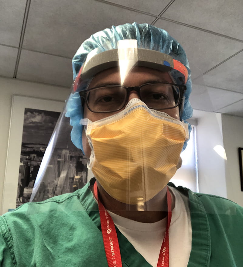 Mitch Elkind wearing PPE during the coronavirus pandemic.