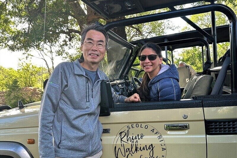 Dr. Joseph Wu and his wife, Jade, visiting Krueger National Park in South Africa. (Photo courtesy of Dr. Joseph Wu)