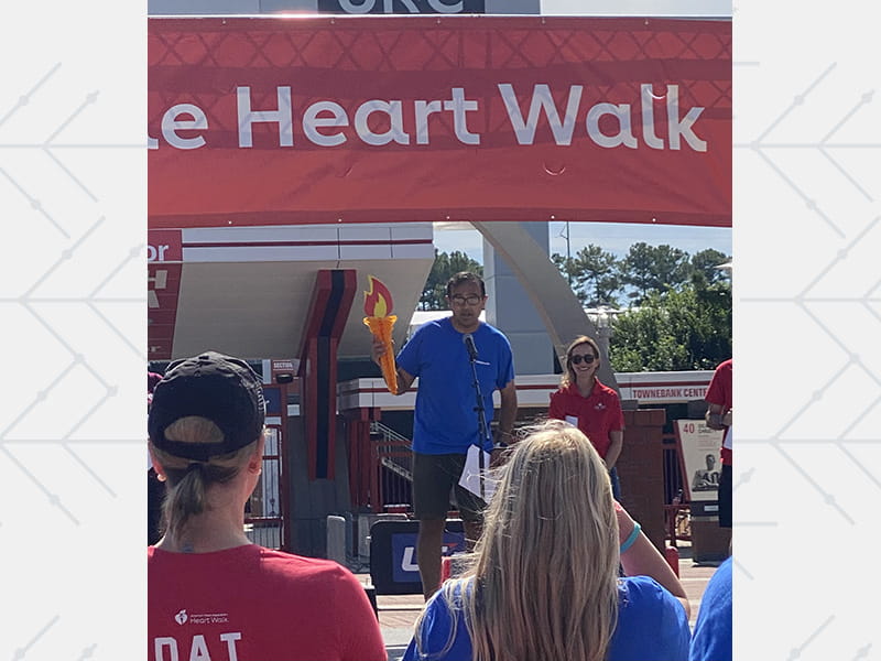 Dr. Manesh Patel at the 2019 Heart Walk in Raleigh, North Carolina