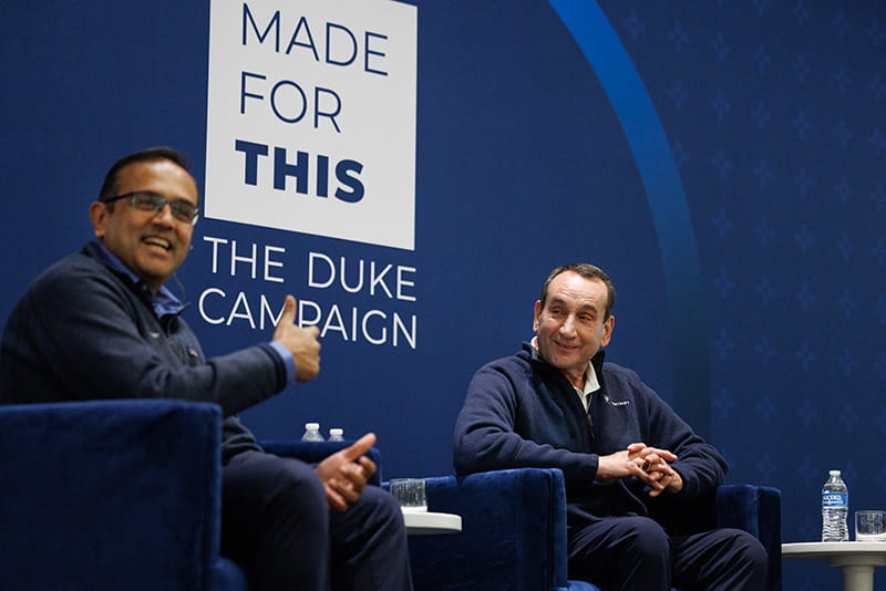 Dr. Manesh Patel with former Duke men’s basketball coach Mike Krzyzewski