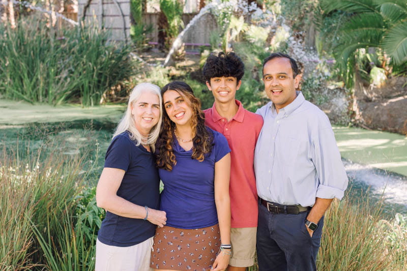 Dr. Manesh Patel and his wife, Dr. Sallie Patel — shown in June 2022 in Calistoga, California, with their daughter, Maya, and son, Sanju — encourage their children to pursue a passion that helps make the world a little better place. (Photo courtesy of Dr. Manesh Patel)