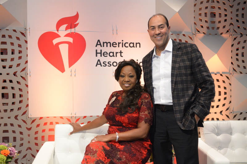 During 2019 Scientific Sessions in Philadelphia, Star Jones served as guest emcee and moderator of a panel featuring women who have survived heart disease. She is pictured with her husband, Ricardo Lugo, after the event. (American Heart Association)